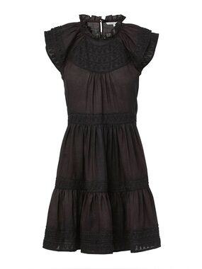 Veronica Beard Keely Tiered Dress in Black